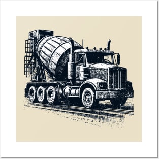 Concrete Mixer Truck Posters and Art